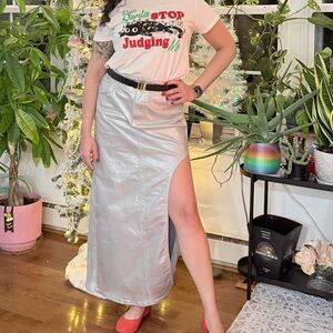 Pilcro Silver Maxi Skirt